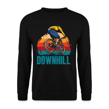 Mountain Bike Adventure Downhill Retro - Unisex Sweatshirt - black - Front - Alina (178cm) & Michal (187cm)