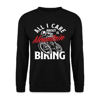 All I want is mountain biking - Unisex Sweatshirt - black - Front - Alina (178cm) & Michal (187cm)