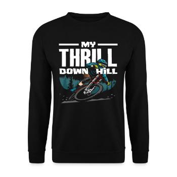 My Thrill Downhill VTT - Sweat-shirt Unisexe - noir - Devant - Alina (178cm) & Michal (187cm)