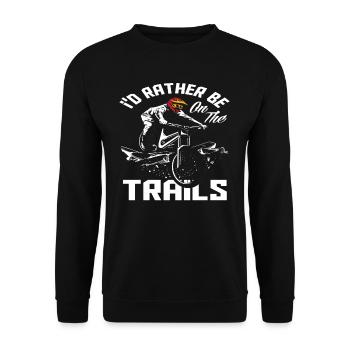 Je préfère être sur les sentiers - Sweat-shirt Unisexe - noir - Devant - Alina (178cm) & Michal (187cm)