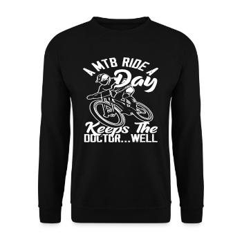 A MTB trip a day keeps the doctor away - Unisex Sweatshirt - black - Front - Alina (178cm) & Michal (187cm)