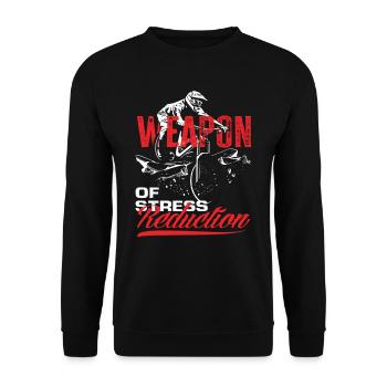 Arme pour réduire le stress - VTT Abenteuer - Sweat-shirt Unisexe - noir - Devant - Alina (178cm) & Michal (187cm)