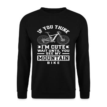 Si tu penses que je suis mignon, attends que tu sois à moi - Sweat-shirt Unisexe - noir - Devant - Alina (178cm) & Michal (187cm)