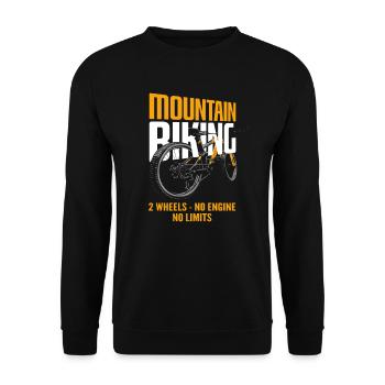 Mountain Biking - 2 Wheels No Motor No Limits - Unisex Sweatshirt - black - Front - Alina (178cm) & Michal (187cm)