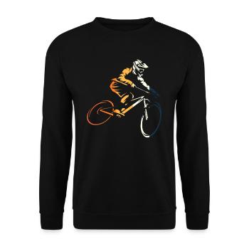 Mountain Bike Riding Technique Art - Unisex Sweatshirt - black - Front - Alina (178cm) & Michal (187cm)