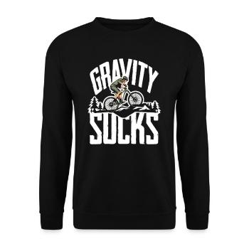 Mountain Biker Gravity Sucks MTB Adventure - Unisex Sweatshirt - black - Front - Alina (178cm) & Michal (187cm)