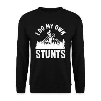 Je fais mes propres cascades en VTT - Sweat-shirt Unisexe - noir - Devant - Alina (178cm) & Michal (187cm)