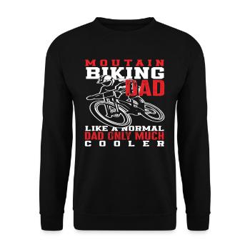 Mountain Biking Dad Much Cooler - Unisex Sweatshirt - black - Front - Alina (178cm) & Michal (187cm)