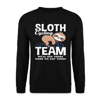 Faultier Cycling Team Wir Werden Ankommen - Unisex Pullover - Schwarz - Vorne - Alina (178cm) & Michal (187cm)