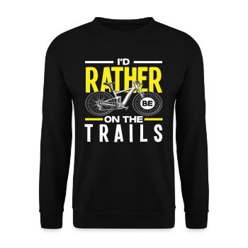 Ich Wäre Lieber Auf Den Trails Fahrrad - Unisex Pullover - Schwarz - Vorne - Alina (178cm) & Michal (187cm)