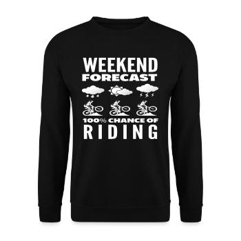Prévisions du week-end 100% Probabilité de conduite - Sweat-shirt Unisexe - noir - Devant - Alina (178cm) & Michal (187cm)