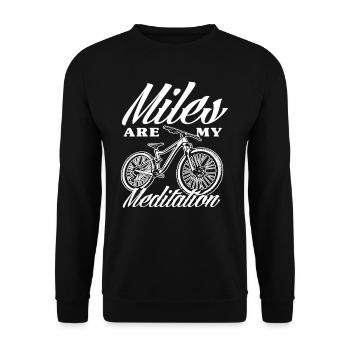 Les kilomètres sont mon vélo de méditation - Sweat-shirt Unisexe - noir - Devant - Alina (178cm) & Michal (187cm)