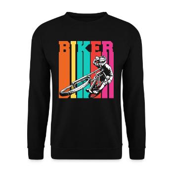 Style de VTT rétro motard - Sweat-shirt Unisexe - noir - Devant - Alina (178cm) & Michal (187cm)