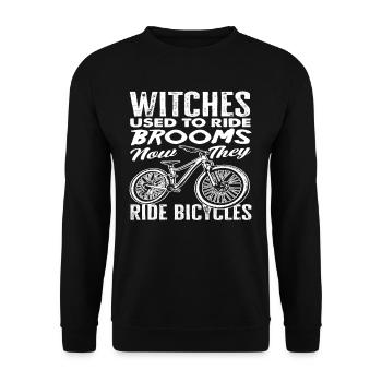 Witches used to drive brooms, now they drive - Unisex Sweatshirt - black - Front - Alina (178cm) & Michal (187cm)