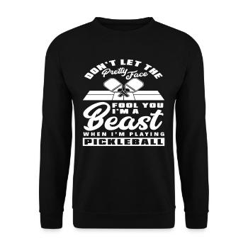 Ne te laisse pas tromper par son joli visage, je - Sweat-shirt Unisexe - noir - Devant - Alina (178cm) & Michal (187cm)