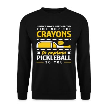 Pas le temps d’expliquer les quilles de pickleball - Sweat-shirt Unisexe - noir - Devant - Alina (178cm) & Michal (187cm)