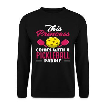 Cette princesse a une batte de pickleball - Sweat-shirt Unisexe - noir - Devant - Alina (178cm) & Michal (187cm)