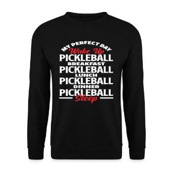 My Perfect Day Pickleball Breakfast - Unisex Sweatshirt - black - Front - Alina (178cm) & Michal (187cm)