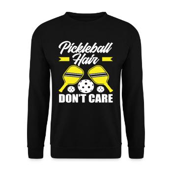 Les cheveux de pickleball s’en fichent - Sweat-shirt Unisexe - noir - Devant - Alina (178cm) & Michal (187cm)
