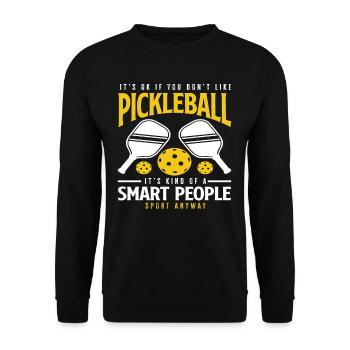 Pickleball - Le sport pour les gens intelligents - Sweat-shirt Unisexe - noir - Devant - Alina (178cm) & Michal (187cm)
