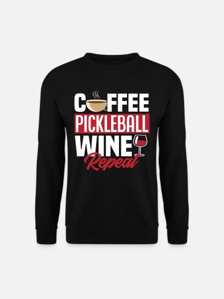 Café Pickleball Vin Répéter - Sweat-shirt Unisexe - noir