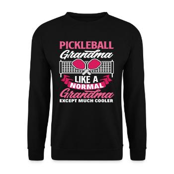 Pickleball granny like a normal granny only a lot - Unisex Sweatshirt - black - Front - Alina (178cm) & Michal (187cm)