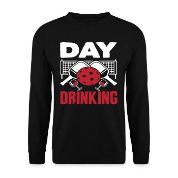 Day Drinking Pickleball Spaß - Unisex Pullover - Schwarz - Vorne - Alina (178cm) & Michal (187cm)