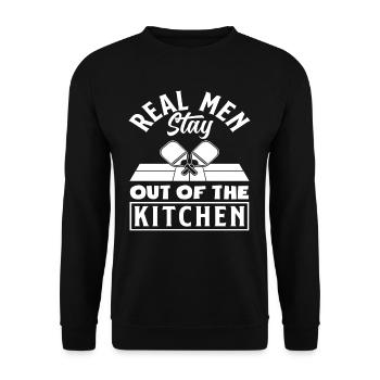 Real men stay out of the kitchen - Unisex Sweatshirt - black - Front - Alina (178cm) & Michal (187cm)