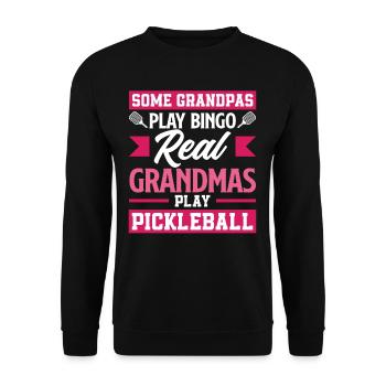 De vraies mamies jouant au pickleball - Sweat-shirt Unisexe - noir - Devant - Alina (178cm) & Michal (187cm)