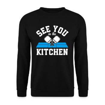 Rendez-vous dans la cuisine Pickleball - Sweat-shirt Unisexe - noir - Devant - Alina (178cm) & Michal (187cm)