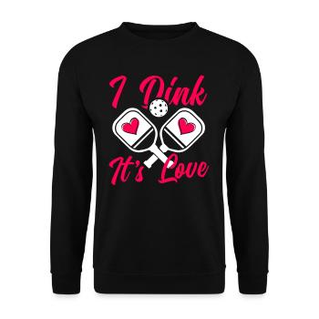 I dink it's love pickleball heart - Unisex Sweatshirt - black - Front - Alina (178cm) & Michal (187cm)