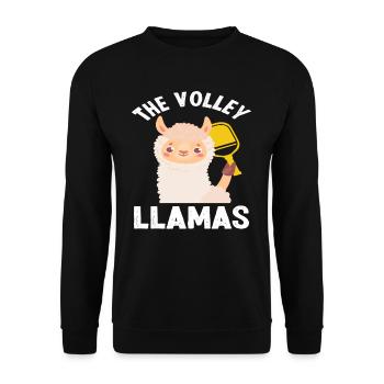 The Volley Llamas Volleyball Funny Llama - Unisex Sweatshirt - black - Front - Alina (178cm) & Michal (187cm)