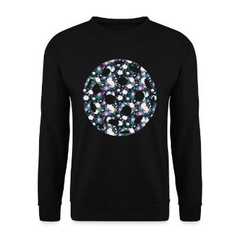 Floral Pattern Spring Nature Round - Unisex Sweatshirt - black - Front - Alina (178cm) & Michal (187cm)