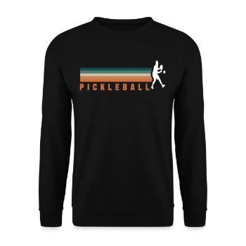 Silhouette de joueur rétro de pickleball - Sweat-shirt Unisexe - noir - Devant - Alina (178cm) & Michal (187cm)