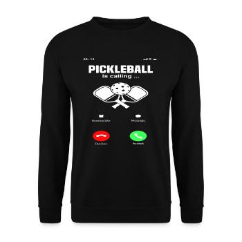 Pickleball Ruft An Design Sportliebhaber - Unisex Pullover - Schwarz - Vorne - Alina (178cm) & Michal (187cm)