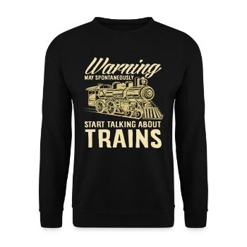 L’attention peut parler spontanément des trains - Sweat-shirt Unisexe - noir - Devant - Alina (178cm) & Michal (187cm)