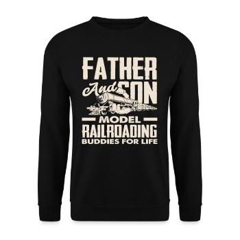 Père et fils, amis pour la vie - Sweat-shirt Unisexe - noir - Devant - Alina (178cm) & Michal (187cm)