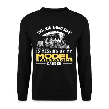 Dieses Jobding Ruiniert Meine - Unisex Pullover - Schwarz - Vorne - Alina (178cm) & Michal (187cm)
