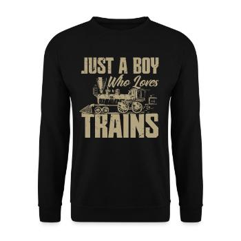 Seulement un garçon qui aime les trains - Sweat-shirt Unisexe - noir - Devant - Alina (178cm) & Michal (187cm)