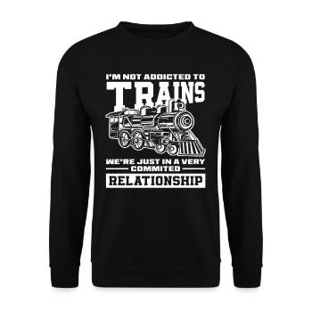 Ich Bin Nicht Süchtig Nach Zügen Sehr Engagierte - Unisex Pullover - Schwarz - Vorne - Alina (178cm) & Michal (187cm)