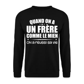 Wenn du einen Bruder wie meinen hast | Brüder Geschenk - Unisex Pullover - Schwarz - Vorne - Alina (178cm) & Michal (187cm)