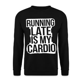 Running Late est ma citation amusante sur le cardio - Sweat-shirt Unisexe - noir - Devant - Alina (178cm) & Michal (187cm)