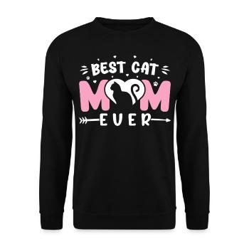 Best Cat Mom Ever Funny Mothers Day - Cute Cat - Sweat-shirt Unisexe - noir - Devant - Alina (178cm) & Michal (187cm)