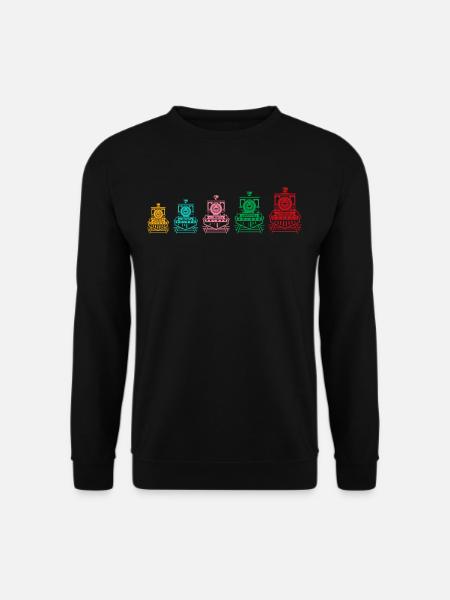 Des locomotives à vapeur colorées pour - Sweat-shirt Unisexe - noir