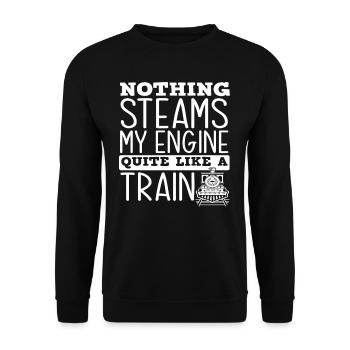 Nothing gets me going like a train - Unisex Sweatshirt - black - Front - Alina (178cm) & Michal (187cm)