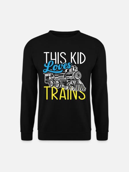 This Kid Loves Trains Railroad - Unisex Sweatshirt - black