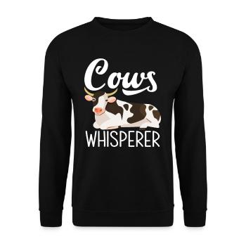 Cow Whisperer Farm Love Cows - Unisex Sweatshirt - black - Front - Alina (178cm) & Michal (187cm)