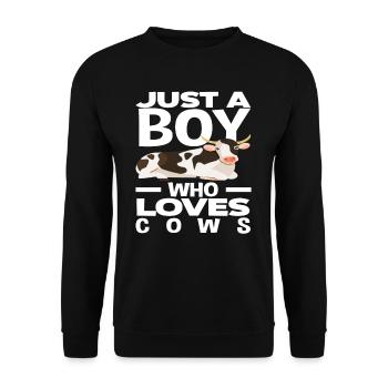 A boy who loves cows - Unisex Sweatshirt - black - Front - Alina (178cm) & Michal (187cm)