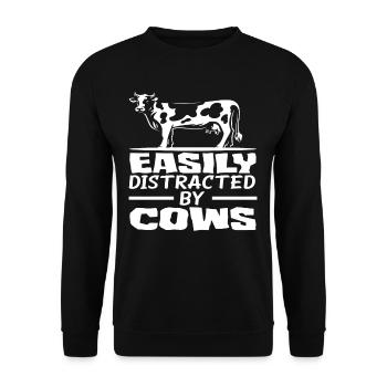 Easily distracted by cows - Unisex Sweatshirt - black - Front - Alina (178cm) & Michal (187cm)