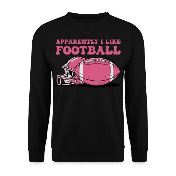 Apparently I Like Football Funny Football girls - Unisex Sweatshirt - black - Front - Alina (178cm) & Michal (187cm)